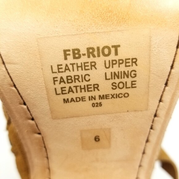 FREEBIRD by Steven Riot Tan Suede Tied Chunky Heel Ankle Cowgirl Boots Womens 6 - Picture 11 of 11